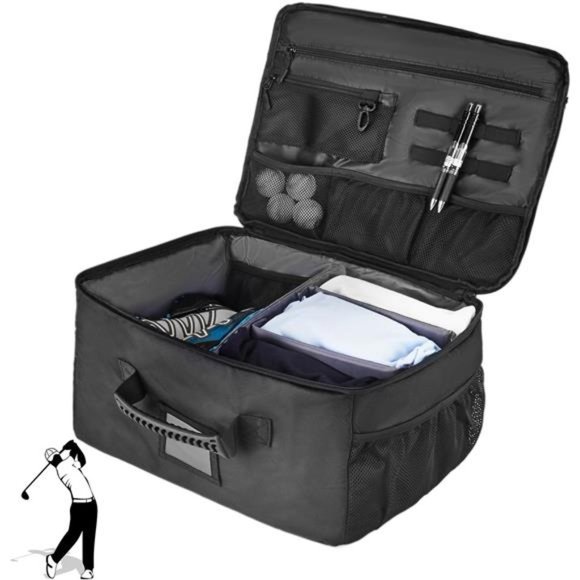 Golf Trunk Organizer Collapsible Waterproof Golf Trunk Organizer,Black - Picture 1 of 6